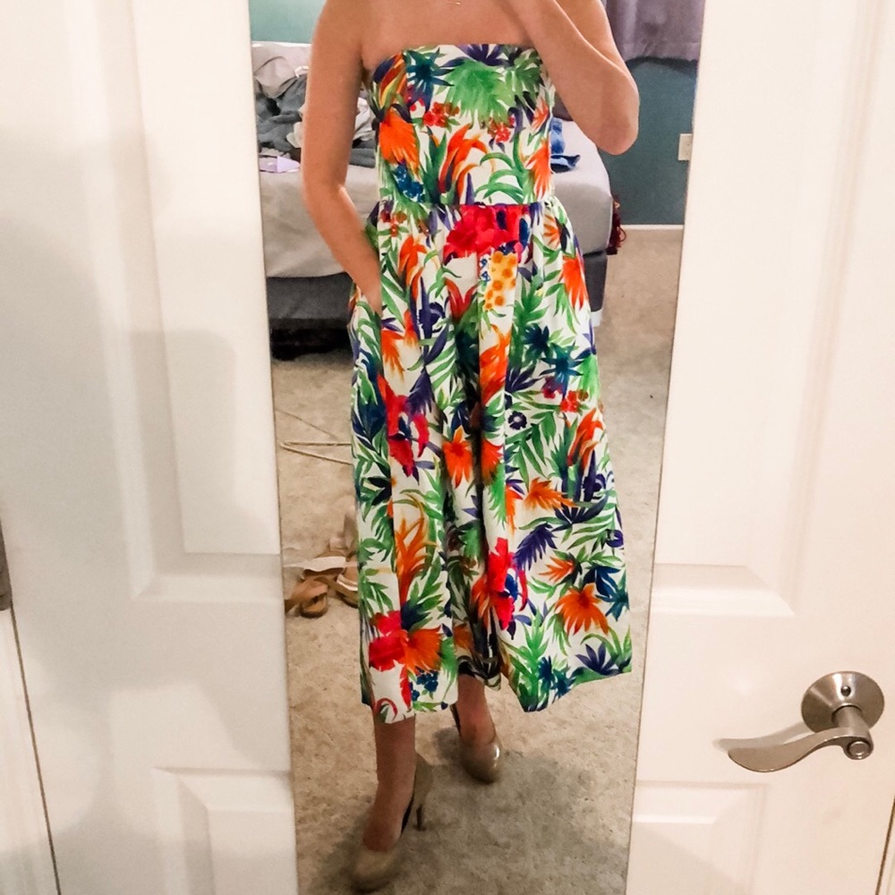 Tea Length Floral Dress